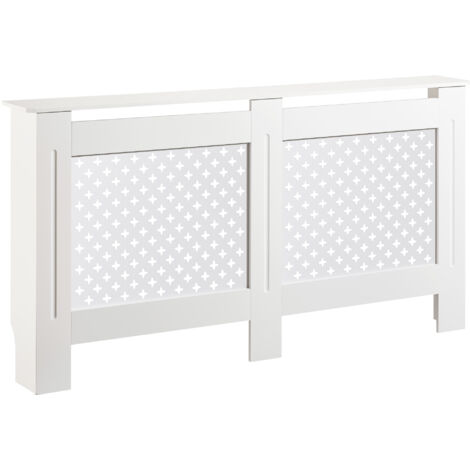 Cache-radiateur - Blanc - 112 x 19 x 82 cm - en MDF - Couverture protège-chauffage décorative Cache-radiateur - Blanc - 112 x 19 x 82 cm - en MDF - Couverture protège-chauffage décorative