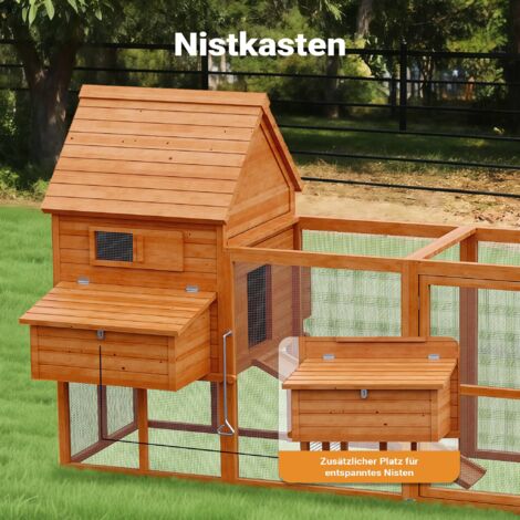 AECOJOY Großer Hühnerstall, 205,7 cm, für den Außenbereich, aus Holz, Hühnerstall, Geflügelkäfig AECOJOY Großer Hühnerstall, 205,7 cm, für den Außenbereich, aus Holz, Hühnerstall, Geflügelkäfig