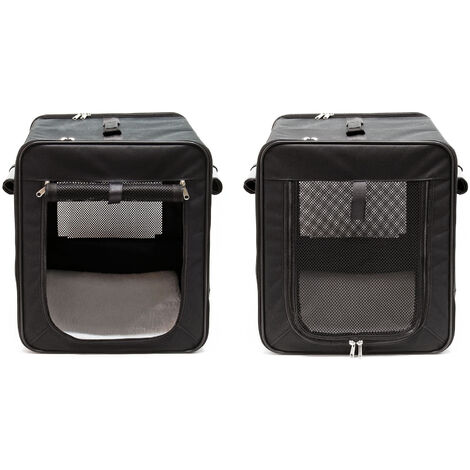 Faltbare Transportbox für Haustiere, Größe S (42x36x41 cm), mit herausnehmbarem Einlagekissen