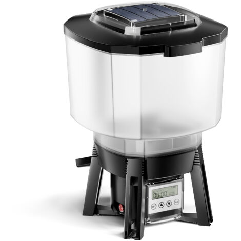 SunSun CFF-206 solarbetriebener Fischfutter Automat, programmierbarer Futterspender mit 6 Liter Behälter für 1 bis 6 Fütterungen pro Tag