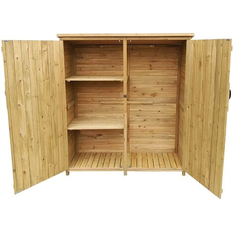 Wiltec Gartenhaus 2 Fl Gelige T R 1350x500x1540mm Aus Fichtenholz Mit