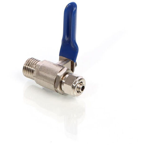 Naturewater Kugelventil mit Jaco Fitting, 6,35 mm (1/4") AG und Schlauchanschluss, Ventil für Umkehrosmose, für Trinkwasser, Umkehrosmose (RO)