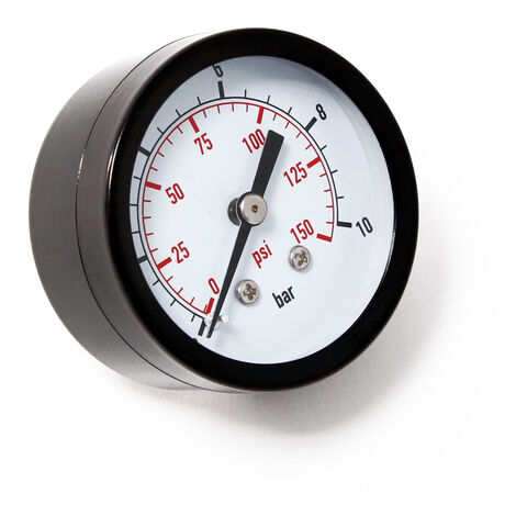 Druckanzeige Druckbehälter/ Manometer axial DN8 (1/4) 12.9mm 0-10bar 0-140  PSI Durchmesser 50mm