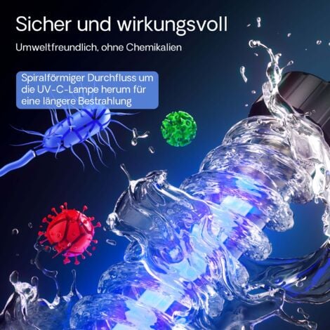 SunSun CUV-136 Teichklärer 4500 l/h / 36 W UVC Vorklärgerät für Teichfilter & Teichpumpe Wasserklärer mit UV-Lampe Lichtfilter zur Algenbekämpfung