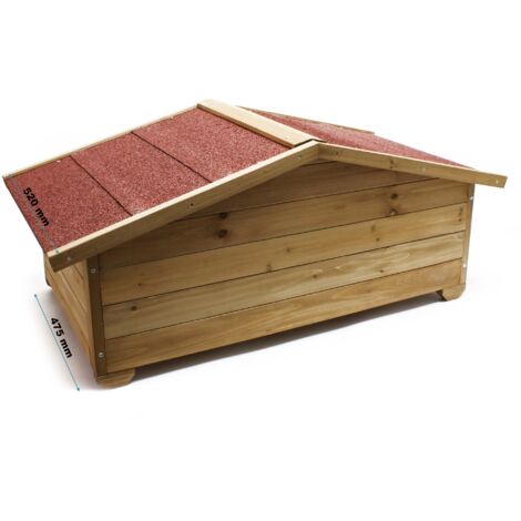 Wiltec Großes Katzenhaus 99 x 52 x 42 cm aus Holz, Katzenhütte für Garten oder Terasse, Wurfkiste isoliert wetterfest, Katzenhöhle