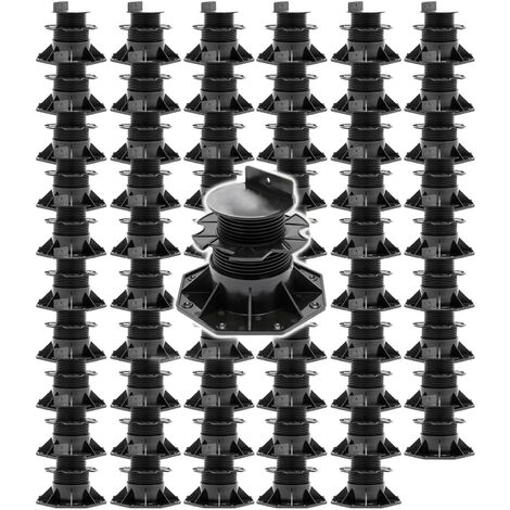 XPOtool Set 60x Stelzlager für Terrassen, 2700kg, 60-138mm, höhenverstellbare Stellfüße für Terrassendielen, Platten und Planken