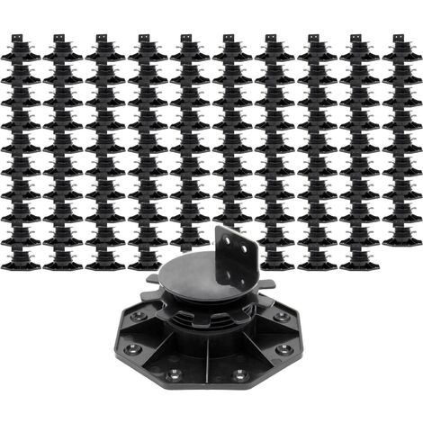 XPOtool Set 100x Stelzlager für Terrassen, 2700kg, 33-64mm, höhenverstellbare Stellfüße für Terrassendielen, Platten und Planken