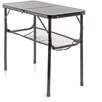 Toboli Campingtisch Schwarz 80x40cm höhenverstellbar auf 31/45/56/70 cm Aluminium Klapptisch Falttisch Outdoor klappbarer Tisch für Camping, Garten und Balkon, Camping Tisch faltbar