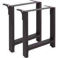 Wiltec Tischbeine aus Stahl 2er Set 60x72cm Vierkantrohre in schwarz pulverbeschichtet Tischkufen Tischgestell Tischuntergestell