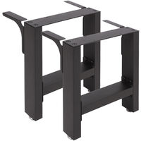 Wiltec Bankkufen aus Stahl 2er Set Vierkantrohren 30x43 cm schwarz pulverbeschichtet Bankgestell Bankbeine Tischbeine Tischgestell