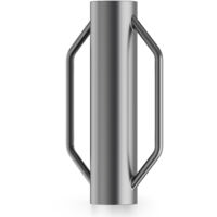 Wiltec Handramme Ø14 cm Zaunpfahlramme mit Handgriffe, Pfahlramme aus Stahl, Pfostenramme für Zaunbau und Bodenverdichtung
