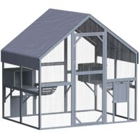 Wiltec Freilaufgehege Katzen 140 x 187 x 187 cm, Katzenfreigehege Holz, Außengehege verschiedene Ebenen, Katzengehege für Garten, Balkon