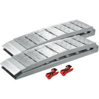 Wiltec 2x Auffahrrampe 228 cm 1360 kg für Quad ATV Motorrad, Aluminium Auffahrschiene faltbar, Verladerampe rutschsicher