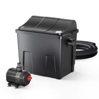 SunSun CBF-200T Bioteichfilter Komplettset mit 9W UVC Klärer, Teichpumpe 2300 l/h 35W, Thermometer und Filtermedien, Filteranlage Bio Teichfilter