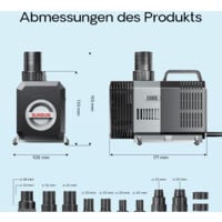SunSun CTP3800 SuperECO Teichpumpe 3600 l/h / 20 W, energiesparende