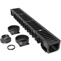 Entwässerungsrinne 1m Abdeckrost 25t Gusseisen Ablaufrinne