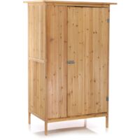 Wiltec Gartenhaus mit 1 Tür in Naturfarbe holz 92 x 57 x 154cm Gerätehaus für den Garten Geräteschuppen Gartenschrank Geräteschrank