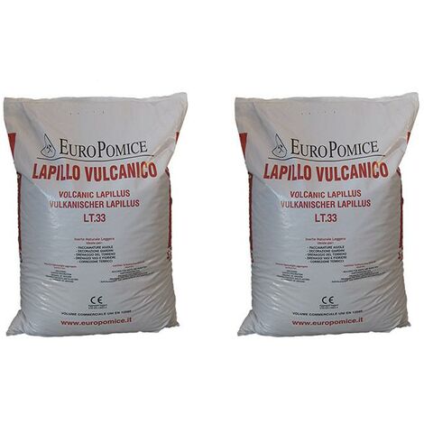 Lapillo vulcanico rosso, lava vulcanica 3/5 mm (2 sacchi da c.ca 33 kg - 33 lt)