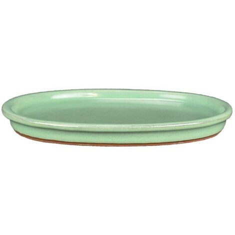 Sottovaso Per Bonsai Rettangolare In Gres Smaltato Azzurro - 17,5x12,5x1 Cm, Geosism & Nature BM3S