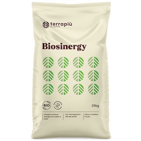 Biosinergy, (25 kg), inoculo granulare di funghi micorrizici e batteri della rizosfera per ortaggi, piante e fiori