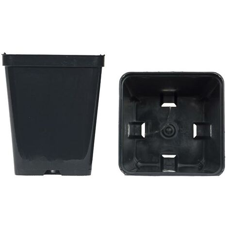 Vaso quadrato colore nero 10x10x12 cm (n.1 pezzo), ditta Arca
