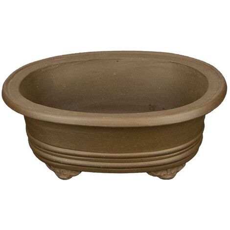 Vaso per bonsai rotondo in gres 15x12x5,5 cm - XM001