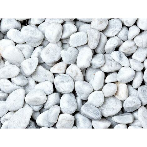 Ciottoli, sassi per giardino, Bianco Carrara 40-60 mm (600 kg)