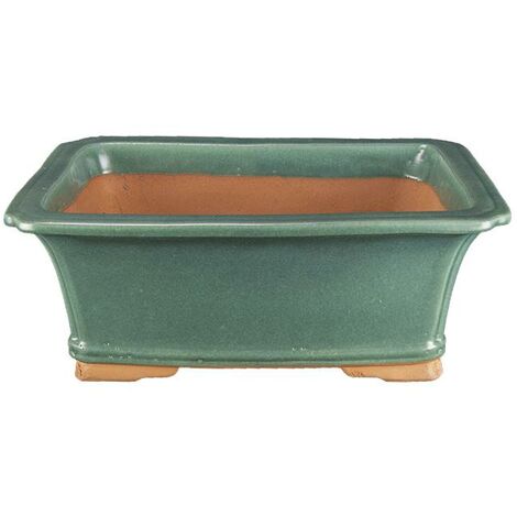 Vaso Per Bonsai Giapponese Morrisan Ovale In Gres Smaltato Azzurro 20x155x7 Cm B21 29c 8054754271485