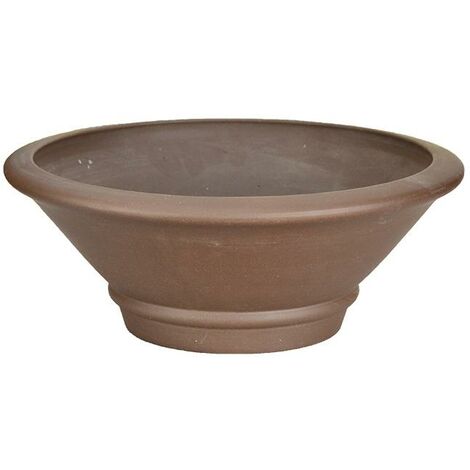 Vaso per bonsai rotondo (forma a fior di loto) in gres 54x54x25 cm - GL33c