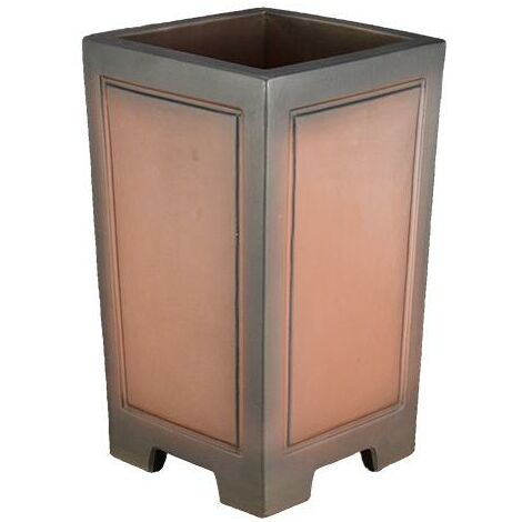 Vaso per bonsai quadrato (stile a cascata) in gres 13x13x25 cm - B141