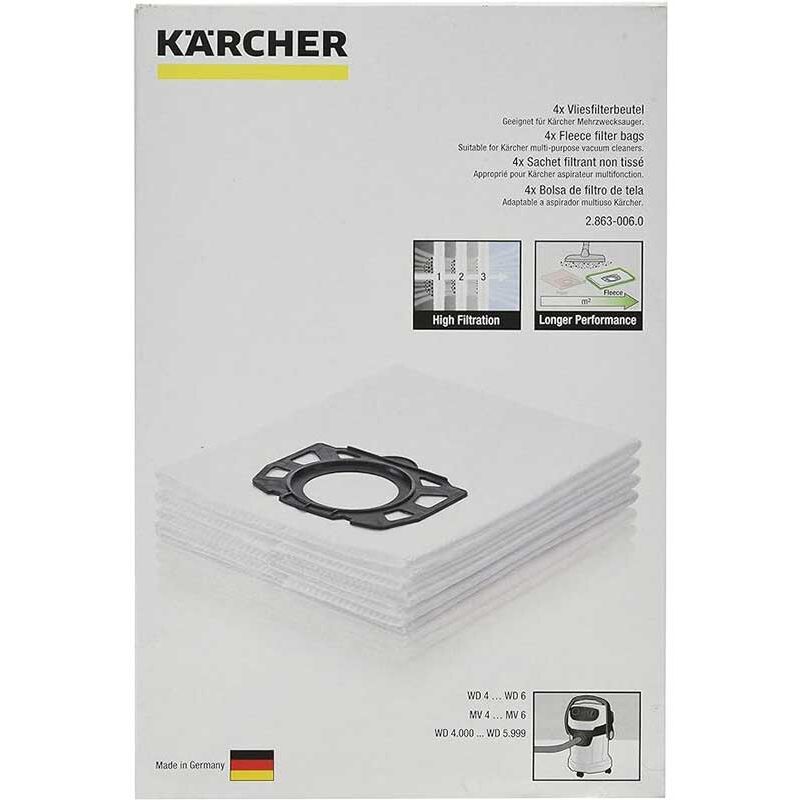 MisterVac | compatibile con sacchetti per aspirapolvere sacchetti di ricambio 10 pezzi Kärcher A 2654, A 2654 ME PLUS
