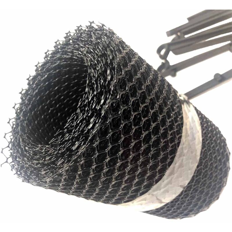 Spetebo Ganci per grondaia, colore nero, per catene luminose, 24 pezzi, supporto per grondaie per illuminazione decorativa, ganci per il fissaggio di rete luminosa alla grondaia, set da 24 pezzi