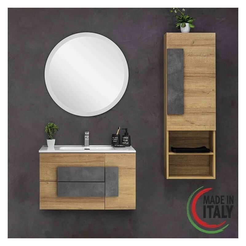 Mobile da bagno sospeso 100cm riviera con 2 cassetti Urban Feridras