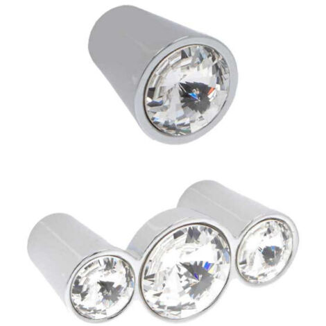 Pomello per mobili in stile moderno con Swarovski Linea Luxury Serie 33 Giusti - 32 Nichel Satinato