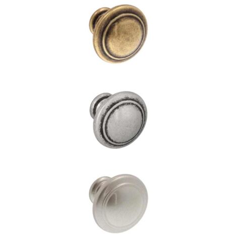 Pomello per mobili in zama Linea Decor Serie 025 - 25 Argento Vecchio Brillante