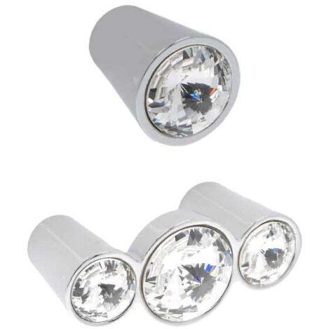 Pomello per mobili in stile moderno con Swarovski Linea Luxury Serie 33 Giusti - 32 Cromo Lucido