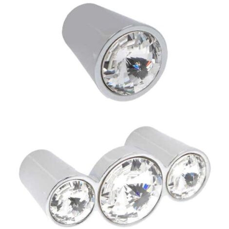 Pomello per mobili in stile moderno con Swarovski Linea Luxury Serie 33 Giusti - 00 Cromo Lucido