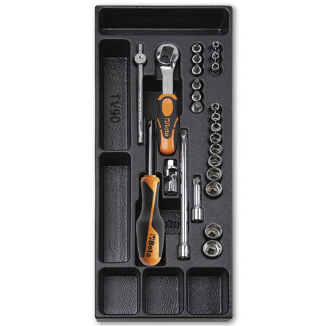 Cacciavite chiave a cricchetto con bussole in Termoformato Beta T91