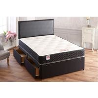 Topaz Sprung Memory Foam Divan bed With 2 Drawer Same Side And No Headboard Single