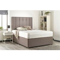 Snuggle Grey Linen Sprung Memory Foam Divan bed With 2 Drawer Same Side And No Headboard Single