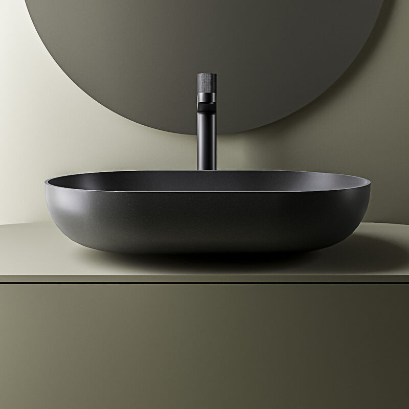 Lavabo sobre encimera O-540 en resina mineral (Solid Stone) - en