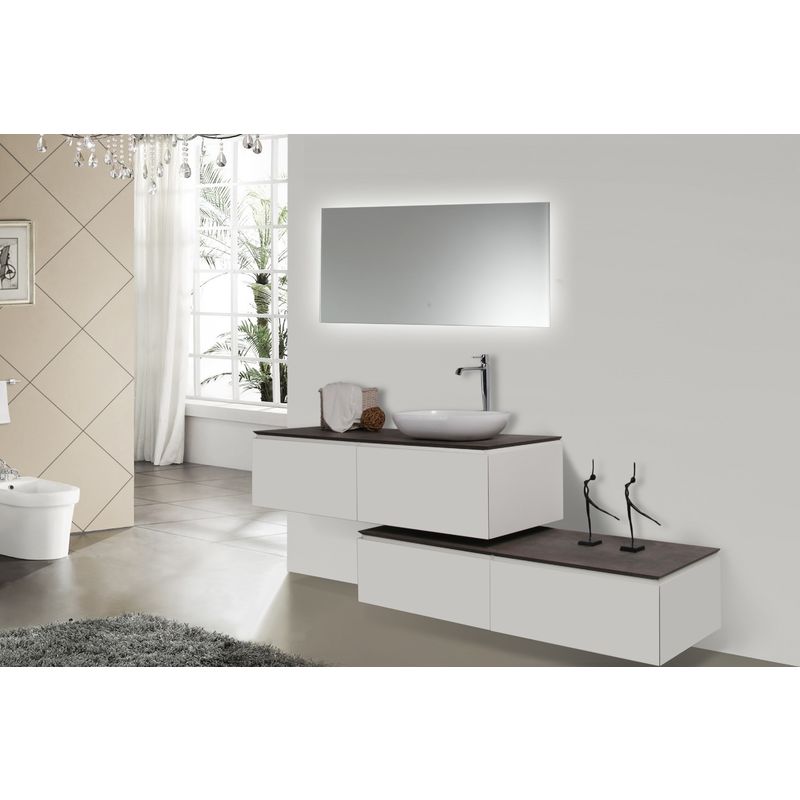 BERNSTEIN - Spring 1500 Juego de muebles de cuarto de baño en blanco mate -  Sin faldón, Sin lavabo sobre encimera, Sin mueble alto