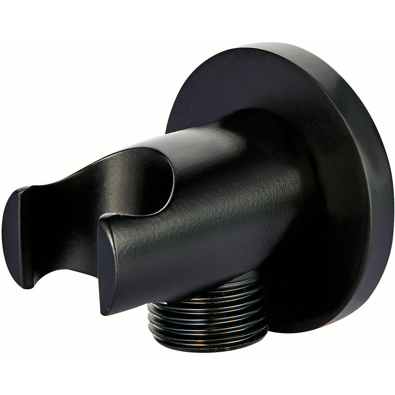 Codo para empotrar con soporte de pared para alcachofa de ducha y válvula  anti-retorno BA003 - diseño redondeado