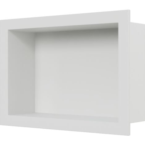 BERNSTEIN - Nicchia doccia in acciaio inox, mensola da incasso per doccia BS203010 - 20x30x10cm - Bianco Blanco