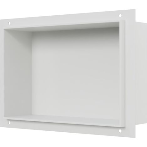BERNSTEIN - Nicchia doccia in acciaio inox, mensola doccia senza telaio BS203010 - 20x30x10cm - Bianco Blanco