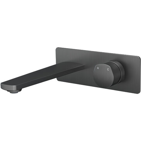 BERNSTEIN - Grifo mezclador de latón para lavabo y fregadero, Ahorro de agua - XELO - 22x8x21,5cm - Gun metal Gunmetal