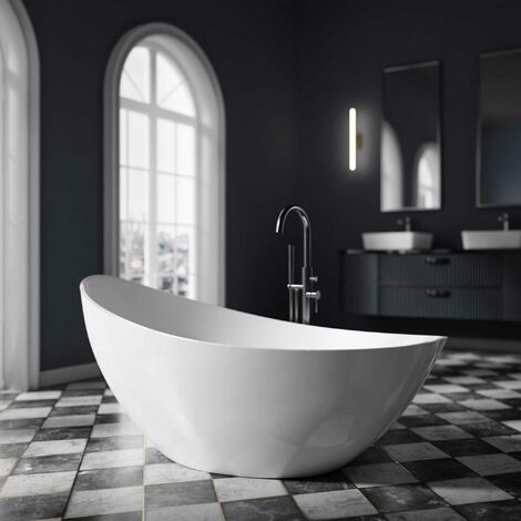 Bañera exenta VICE 2.0 Acrylic - 183,5 x 78,5 x 76,9 cm - color a elegir:Blanco brillante