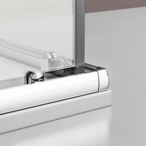 Mampara de ducha semicircular EX406 - 90 x 90 x 195 cm - con cristal NANO  de 8 mm