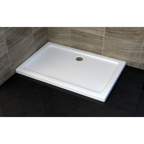 Plato de ducha rectangular - 100 x 80 cm - con sistema de desagüe
