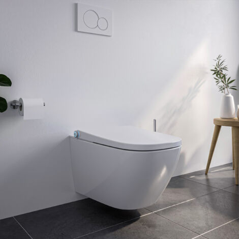 BERNSTEIN - Inodoro japonés de cerámica, inodoro japonés de limpieza con LED - 59,3x38,4x38cm - Basic 1104